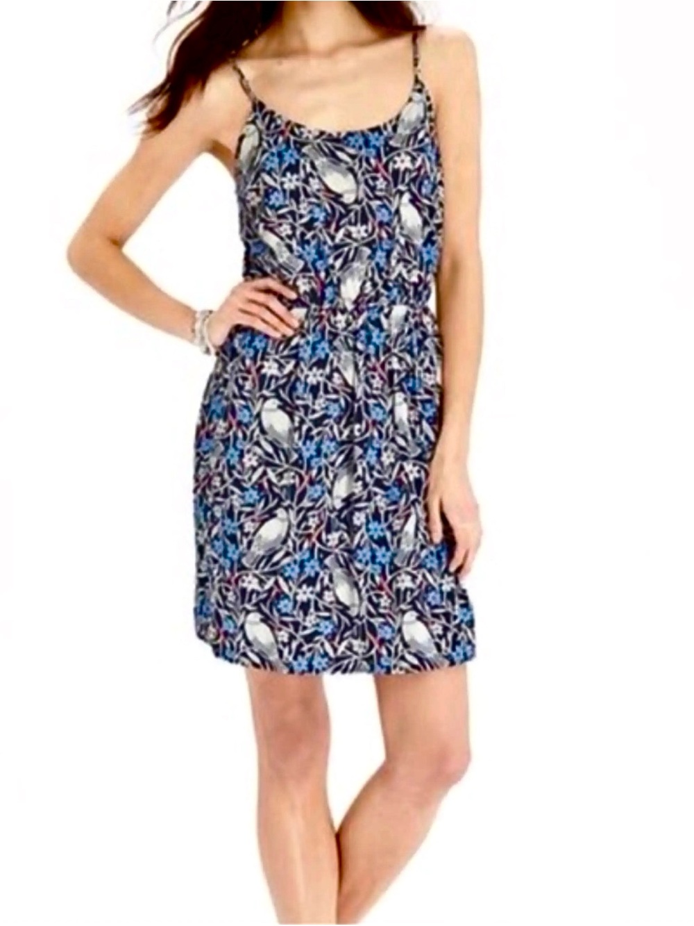 Old Navy Floral Bird Print Rayon Sundress